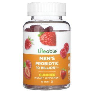 Lifeable, Men's Probiotic Gummies, Natural Berry, 10 Billion, 60 Gummies (5 Billion per Gummy) купить в Киеве и Украине