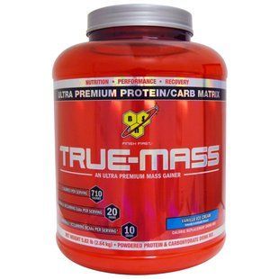 True-Mass, ultra-premium matrix of premium protein and carbohydrates, vanilla ice cream, BSN, 5.82 pounds (2.64 kg)