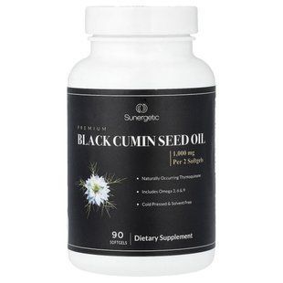 Sunergetic, Premium Black Cumin Seed Oil, 90 Softgels (500 mg per Softgel)