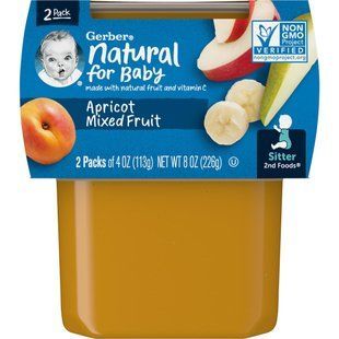 Gerber, Natural for Baby, 2nd Foods, Apricot Mixed Fruit, 2 Pack, 4 oz (113 g) Each купить в Киеве и Украине