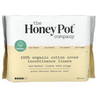 The Honey Pot Company, Вкладыши для лечения органического недержания, нематериальные хлопковые вкладыши с крыльями, 20 штук купить в Киеве и Украине