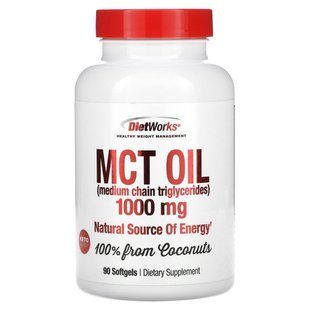 DietWorks, масло MCT, 1000 мг, 90 мягких таблеток купить в Киеве и Украине