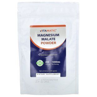Vitamatic, малат магния в порошке, 250 г (8,8 унции) купить в Киеве и Украине
