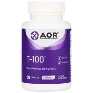 Поддержка щитовидной железы, T &bull; 100, Advanced Orthomolecular Research AOR, 60 таблеток купить в Киеве и Украине