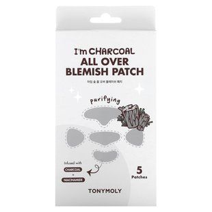 TonyMoly, I&acute;m Charcoal, All Over Blemish Patch, Purifying, 5 Patches купить в Киеве и Украине