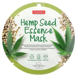 Purederm, Hemp Seed Essence Beauty Mask, 12 Sheets, 0.63 oz (18 g) Each купить в Киеве и Украине