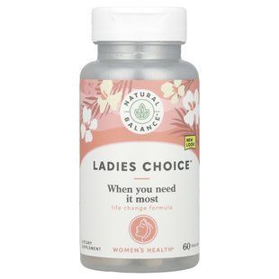Ladies Choice, формула с фитоэстрогеном для поддержки в период менопаузы, Natural Balance, 60 вегетарианских капсул купить в Киеве и Украине