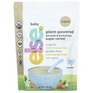 Else, Baby, Plant-Powered Almonds & Buckwheat Super Cereal, 6 Months+, Original, 7 oz (198 g) купить в Киеве и Украине
