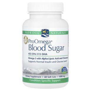 ПроОмега для уровня глюкозы в крови Nordic Naturals (ProOmega Blood Sugar) 60 капсул купить в Киеве и Украине