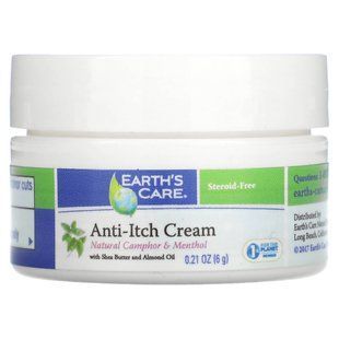 Крем против зуда, с маслом ши и миндаля, Earth's Care, 0,21 унции (6 г) купить в Киеве и Украине