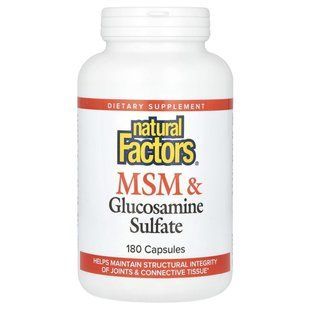 Natural Factors, МСМ и глюкозамин сульфат, 180 капсул купить в Киеве и Украине