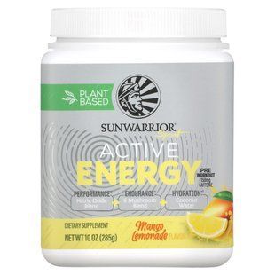 Sunwarrior, Sport, active energy, pre-workout, mango and lemonade, 285 g (10 oz)