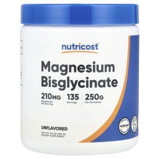 Nutricost, Magnesium Bisglycinate, Unflavored, 8.9 oz (250 g) купить в Киеве и Украине