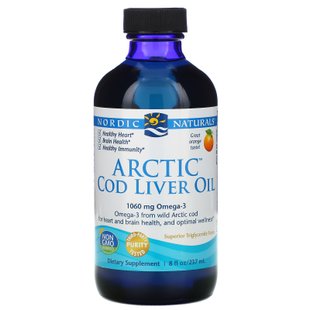 Рыбий жир жидкий из печени арктической трески Nordic Naturals (Cod Liver Oil) 237 мл со вкусом апельсина купить в Киеве и Украине