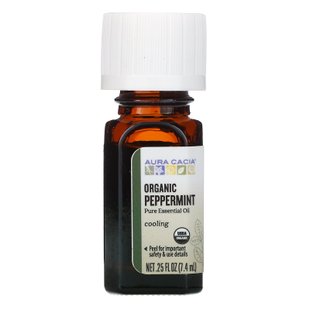 Чистое эфирное масло перечной мяты Aura Cacia (Organic Peppermint) 7 мл купить в Киеве и Украине