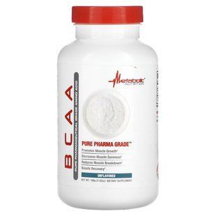 Metabolic Nutrition, BCAA, без смакових добавок, 100 г (3,52 унції)
