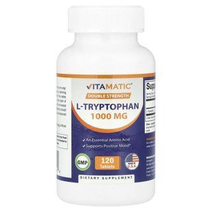 Vitamatic, L-Tryptophan, Double Strength, 1,000 mg, 120 Tablets купить в Киеве и Украине