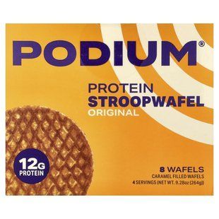 Podium Nutrition, протеїн, строопвафель, оригінальний, 8 вафель, 264 г (9,28 унції)
