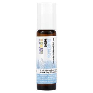 Aura Cacia, Essential Oil Blend, Cooling Roll-On, Peppermint, 0.31 fl oz (9.2 ml) купить в Киеве и Украине