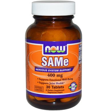 SAMe S-Аденозилметіонін Now Foods (SAM-e) 400 мг 30 таблеток