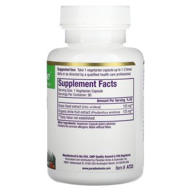 Экстракт виноградных косточек Paradise Herbs (Grape Seed) 90 капсул купить в Киеве и Украине