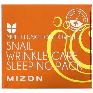 Mizon, Snail Wrinkle Care Sleeping Pack, ночная маска с муцином улитки против морщин, 80 мл (2,70 жидк. Унции) купить в Киеве и Украине