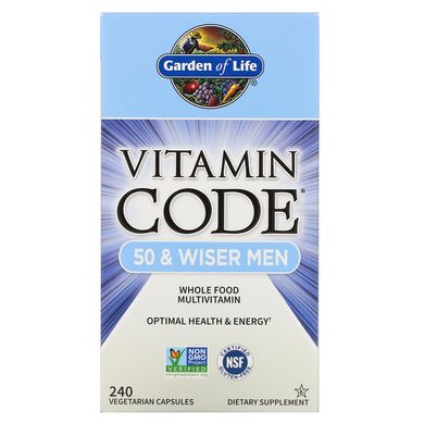 Вітаміни для чоловіків 50+ Garden of Life (Vitamin Code 50 and wiser Men) 240 капсул