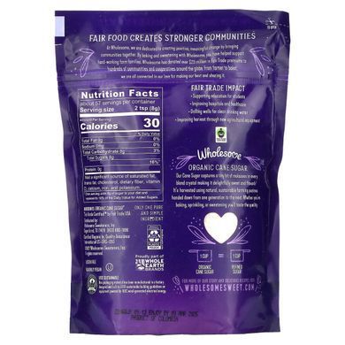 Органічний цукор, Випарений тростинний цукор, Wholesome Sweeteners, Inc, 16 унцій (454 г)