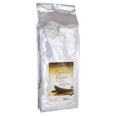 Французький смажений цілісний бін органічна кава - темний, French Roast Whole Bean Organic Coffee - Dark, Swanson, 934 г