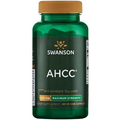 AHCC - максимальна сила, AHCC - Maximum Strength, Swanson, 500 мг 60 капсул