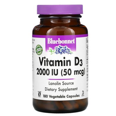 Вітамін D3 Bluebonnet Nutrition (Vitamin D3) 2000 МО 180 капсул