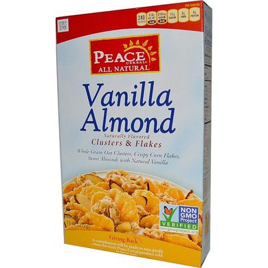 Шматочки і пластівці, ваніль і мигдаль, Peace Cereal, 11 унцій (312 г)