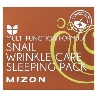 Mizon, Snail Wrinkle Care Sleeping Pack, нічна маска з муцином равлики проти зморшок, 80 мл (2,70 рід. унції)