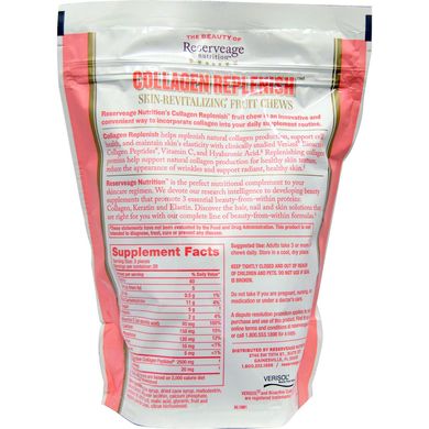 Reserveage Beauty, Collagen Replenish Chews, Mixed Fruit, 60 Soft Chews