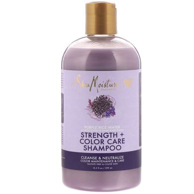 Пурпурова рисова вода, шампунь Strength + Color Care, Purple Rice Water, Strength + Color Care Shampoo, SheaMoisture, 399 мл