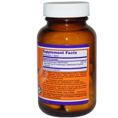 SAMe S-Аденозилметіонін Now Foods (SAM-e) 400 мг 30 таблеток