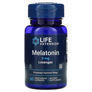 Мелатонін, Melatonin, Life Extension, 3 мг, 60 пастилок