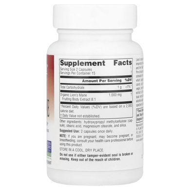 Planetary Herbals Lion's Mane 1000 mg 30 capsules 500 mg 1