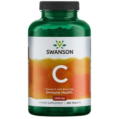Вітамін С з шипшиною, Vitamin C with Rose Hips, Swanson, 250 таблеток