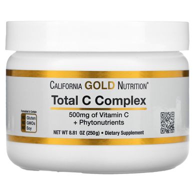Комплекс з вітаміном C та фітонутрієнтами California Gold Nutrition (Total C Complex Vitamin C + Phytonutrients) 500 мг 250 г