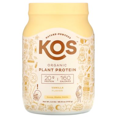 KOS, Organic Superfood Plant Protein Powder, Vanilla, 2.3 lbs (1,036 g)