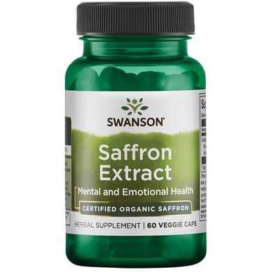 Екстракт шафрану сертифікований органічний шафран Swanson (Saffron Extract Certified Organic Saffron) 30 мг 60 капсул