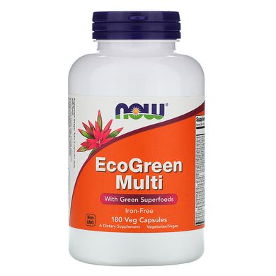 Мультивітаміни без заліза Now Foods (EcoGreen Multi) 180 вегетаріанських капсул