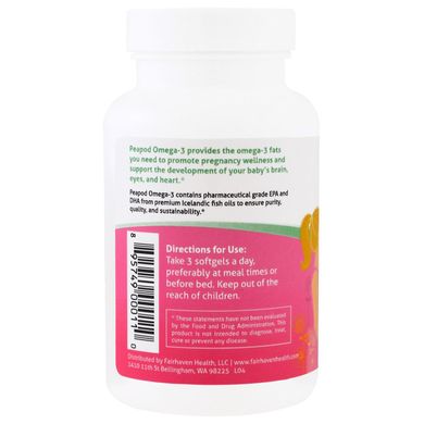 Додаткове джерело Омега-3 жирних кислот для вагітних жінок, Pregnancy Plus, Omega-3, Fairhaven Health, 90 м'яких капсул
