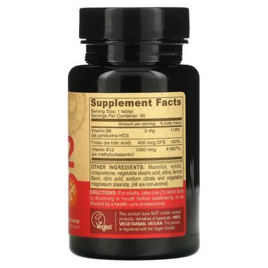 Vegan Sublingual Vitamin B12 Deva (Vegan B12) 90 Tablets