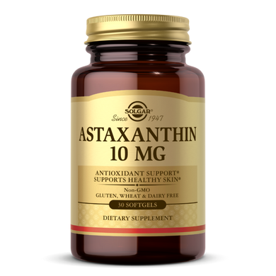Астаксантин Solgar (Astaxanthin) 10 мг 30 м'яких гелевих капсул