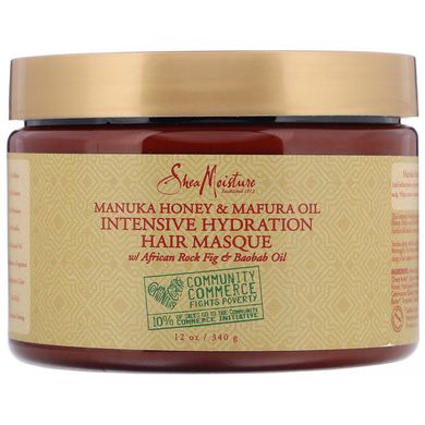 Интенсивная увлажняющая маска для волос, Manuka Honey & Mafura Oil, SheaMoisture, 340 г купить в Киеве и Украине