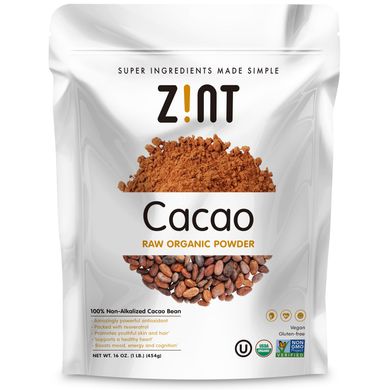 Сирий органічний порошок какао, Zint, 454 г