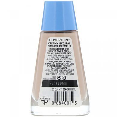 Жидкая тональная основа, оттенок 520 &laquo;Кремовый натуральный&raquo;, Clean Matte, Covergirl, 30 мл (1 жидк. унция) купить в Киеве и Украине