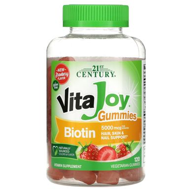 Жувальні таблетки VitaJoy з біотином, 21st Century, 5000 мкг, 120 жувальних таблеток